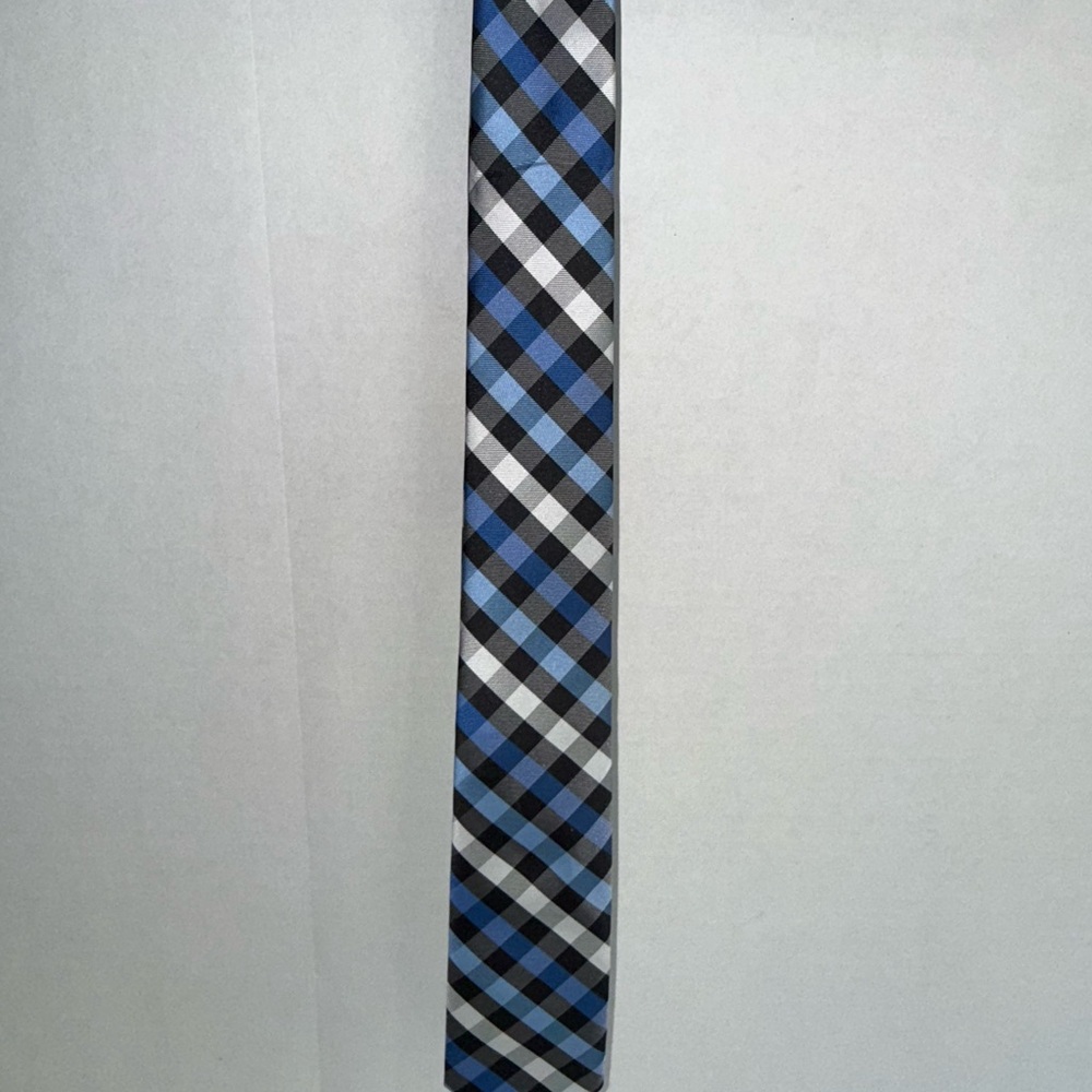 Bespoke Blue and Black Plaid Tie